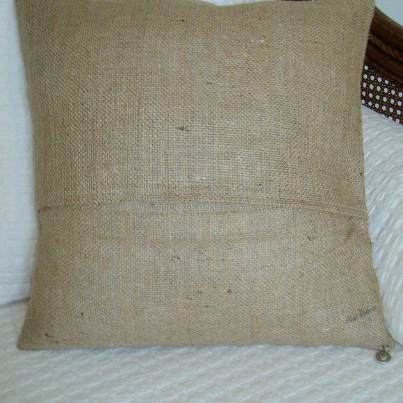 Vintage French Grain Sack Burlap Pillow Cover - Picture 2 of 4